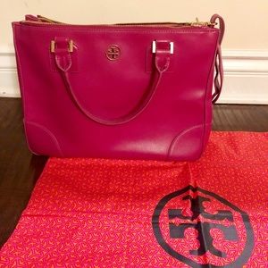 Tory Burch Large Fuchsia Robinson Tote